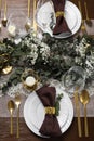 Stylish elegant table setting for festive dinner, flat lay Royalty Free Stock Photo