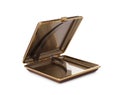 Stylish empty cigarette case isolated on white Royalty Free Stock Photo