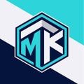 Stylish esport logotype. premium initial letters M and K logo template. gaming brand identity