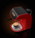 Stylish espresso coffee machine with touch screen. 3DCG Rendering with clipping path.