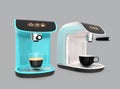 Stylish espresso coffee machines with touch screen Royalty Free Stock Photo