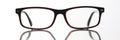 Stylish eyeglasses with plastic frame, optical store advertising