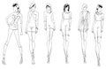 Pretty young girls. Fashion girls Sketch