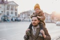 Stylish father hipster with his little daughter. Royalty Free Stock Photo