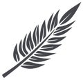 Stylish Feather Icon, Vector Silhouette Illustration of Quill or Plume Royalty Free Stock Photo