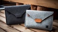 Stylish Felt Sleeve Cases For Laptops With Leather Decorative Elements