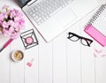 Stylish feminine workplace