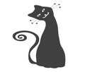 Stylish flat black cat