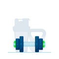 Stylish flat dumbbell vector illustration isolated on background