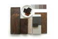Stylish flat lay composition brown color palette