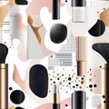 Modern beauty tools with abstract geometric patterns Royalty Free Stock Photo