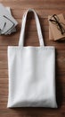 A versatile canvas tote, ready for your creative touch. Generated Ai Royalty Free Stock Photo