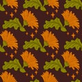 Stylish floral seamless pattern with gerberas