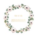 Stylish floral vector design round frame. Royalty Free Stock Photo