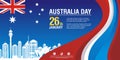 Stylish flyer, with Australia Flag Style and wave design Royalty Free Stock Photo