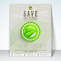 Stylish flyer for save the planet concept.