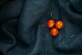 Stylish food. The cherry tomatoes composition. Royalty Free Stock Photo