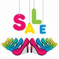 Stylish footwear sale banner design