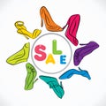 Stylish footwear sale banner design