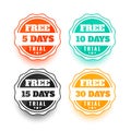 stylish free trial stamp background sign in for full access Royalty Free Stock Photo