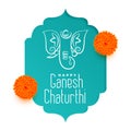 Stylish ganesh chaturthi celebration greeting with lord ganesha design Royalty Free Stock Photo