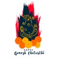 Stylish ganesh chaturthi festival greeting background design