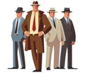 stylish gang of gangsters of the 20s in America. mafia members.