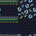 Stylish geometric and tropical in scarf patchwork design seamless pattern Design for fashion ,fabric,web,wallpaper,and all prints