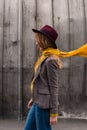 stylish girl in fedora hat Royalty Free Stock Photo