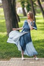 Cheerful, happy portrait of a beautiful girl in the summer Royalty Free Stock Photo