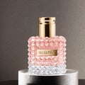 Stylish glass bottle Valentino perfume