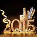 Stylish gold themed 2015 New Year background Royalty Free Stock Photo