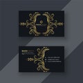 Stylish golden floral decorative business card design