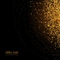 Stylish golden glitter round confetti on black vector background Royalty Free Stock Photo