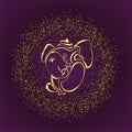 Stylish golden lord ganesha design background Royalty Free Stock Photo