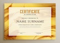 Stylish golden marble texture certificate design
