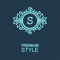 Stylish graceful monogram in Art Nouveau style