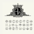 Stylish graceful monogram in Victorian Style Royalty Free Stock Photo