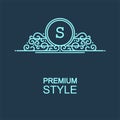 Stylish graceful monogram in Victorian Style Royalty Free Stock Photo