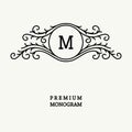 Stylish graceful monogram in Victorian Style Royalty Free Stock Photo