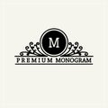 Stylish graceful monogram in Victorian Style Royalty Free Stock Photo