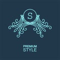 Stylish graceful monogram in Victorian Style Royalty Free Stock Photo