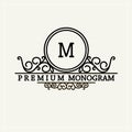 Stylish graceful monogram in Victorian Style