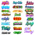 Stylish Graffiti word text label