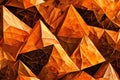 Stylish Graphic Abstract background pattern with Low Poly Orange Triangular Polygons over Grunge Texture