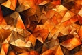 Stylish Graphic Abstract background pattern with Low Poly Orange Triangular Polygons over Grunge Texture