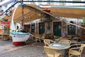 A stylish Greek cafe by the coast side in Calymnos Island