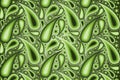 Stylish green paisley background