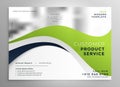 Stylish green wave brochure design template