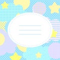 Stylish greeting card with stars, polka dots and cloudlets.